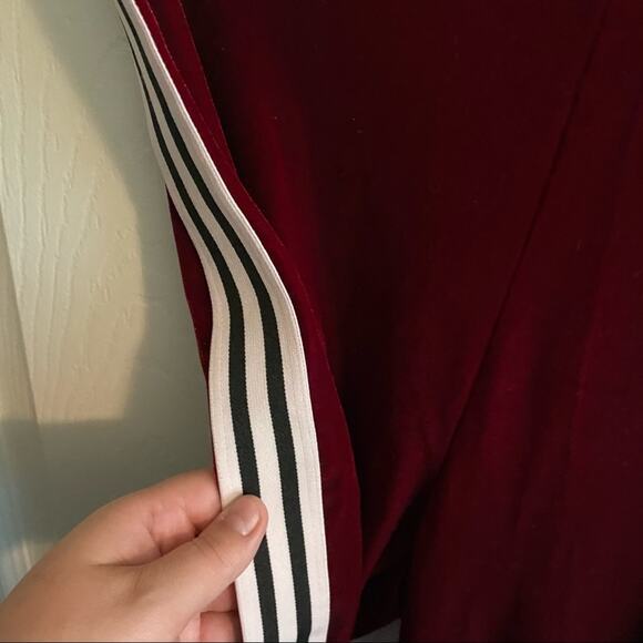 Day & Night Velvet Track Pants in Red Velour Approx Size Small - Picture 3 of 6